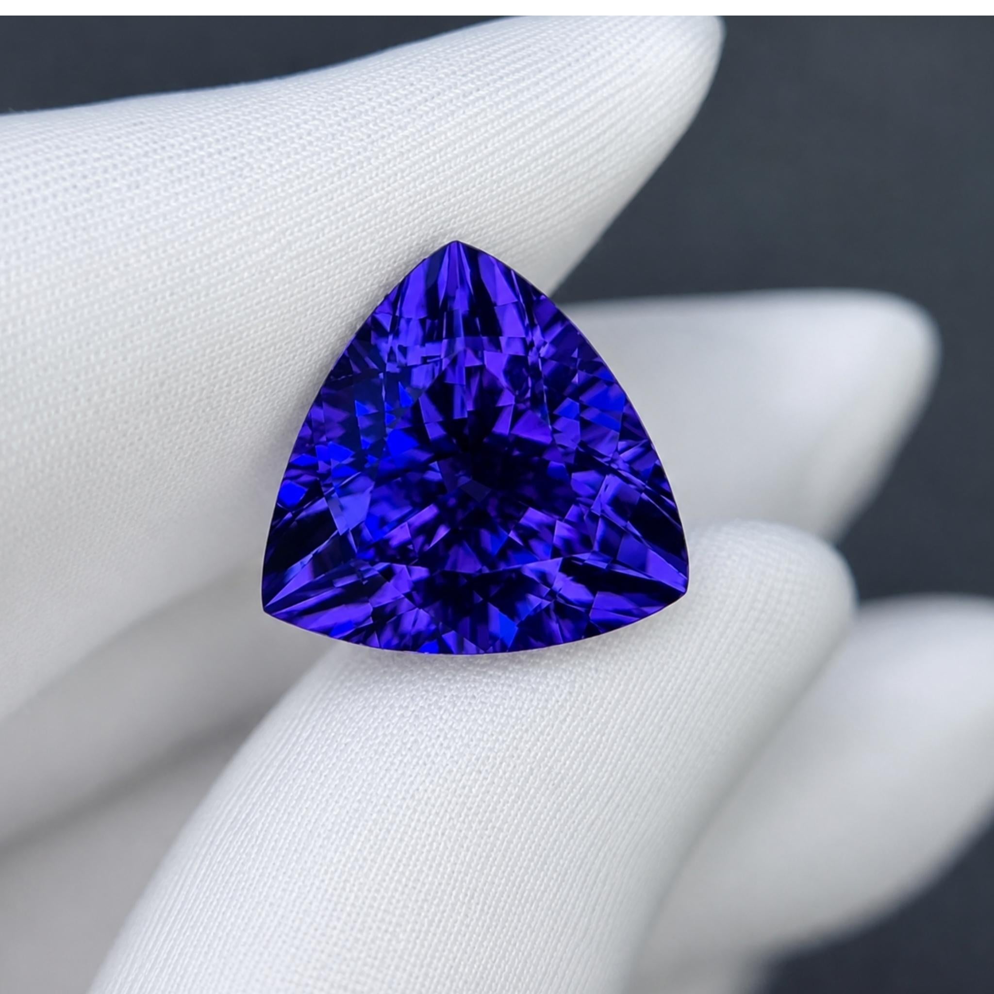 Violet & Blue Tanzanite Trillion Cut -11.79 Carats