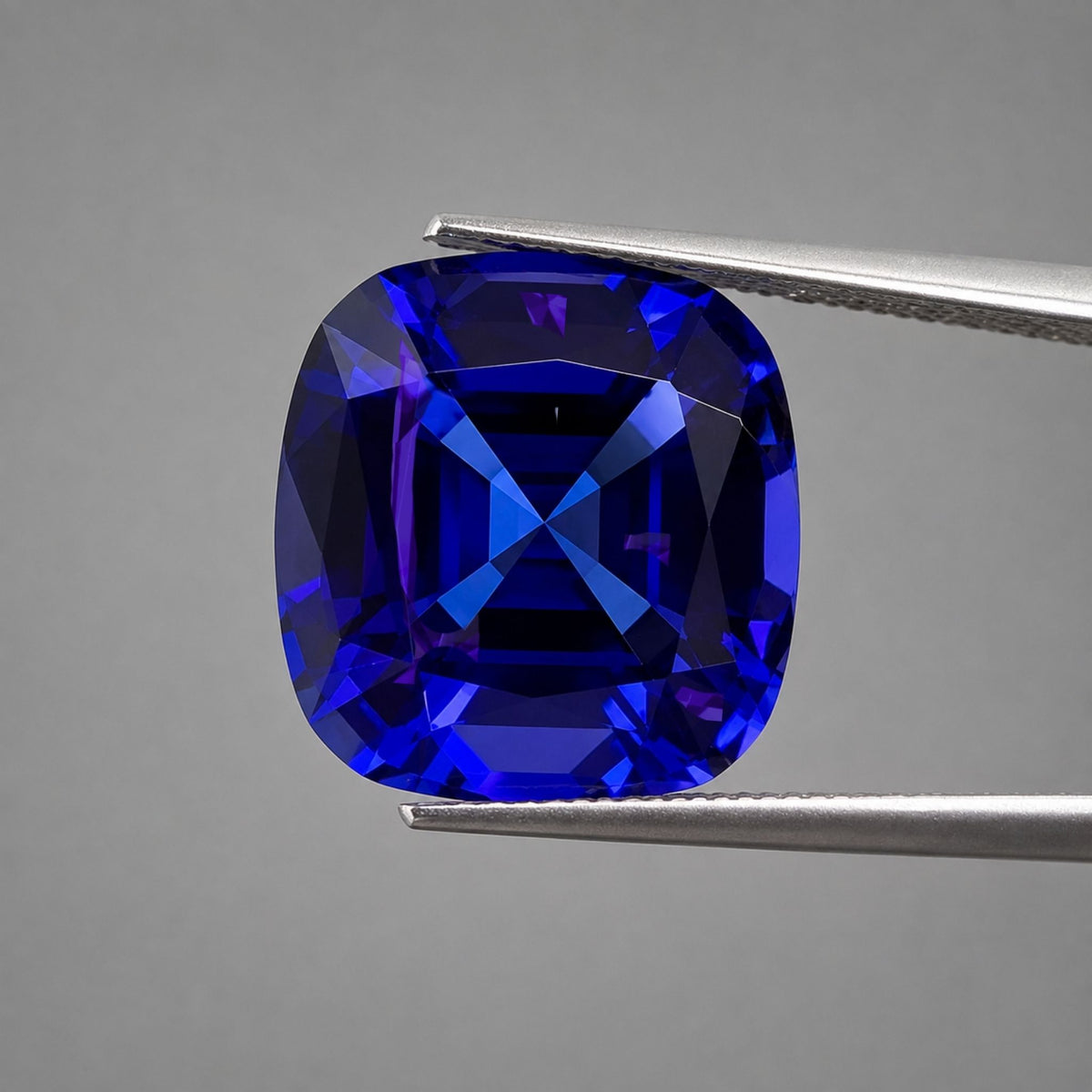 12.34 ct Cushion Tanzanite Gemstone – GIA Certified