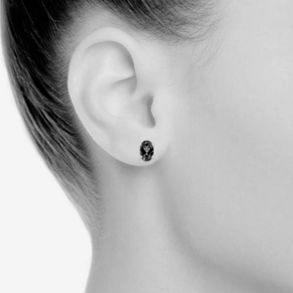 2.00 Ct Tanzanite Stud Earrings in White Gold