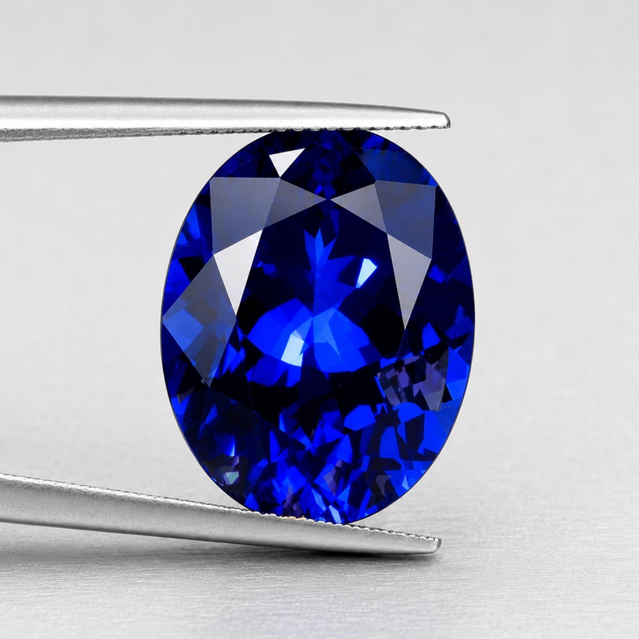 21.24 ct Oval Tanzanite Gemstone – GIA Certified Tanzanite - VB 6/6