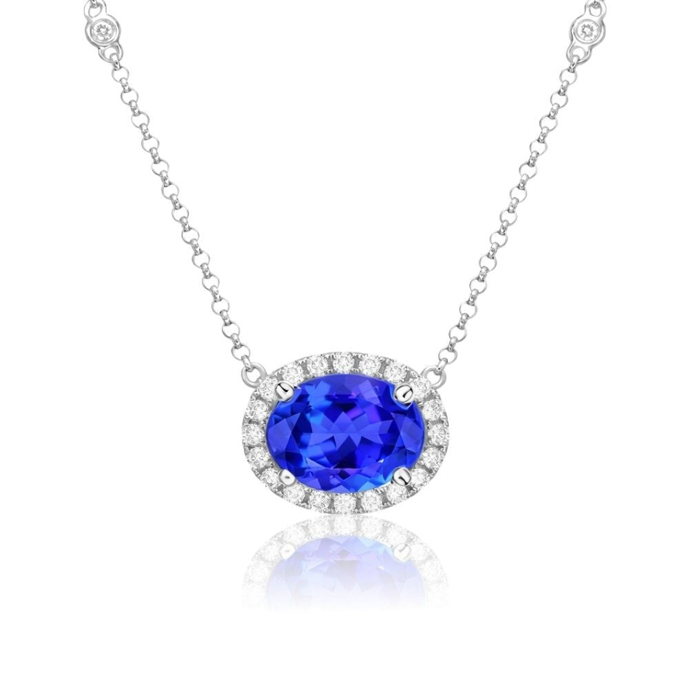 "East-West" Oval Tanzanite Pendant