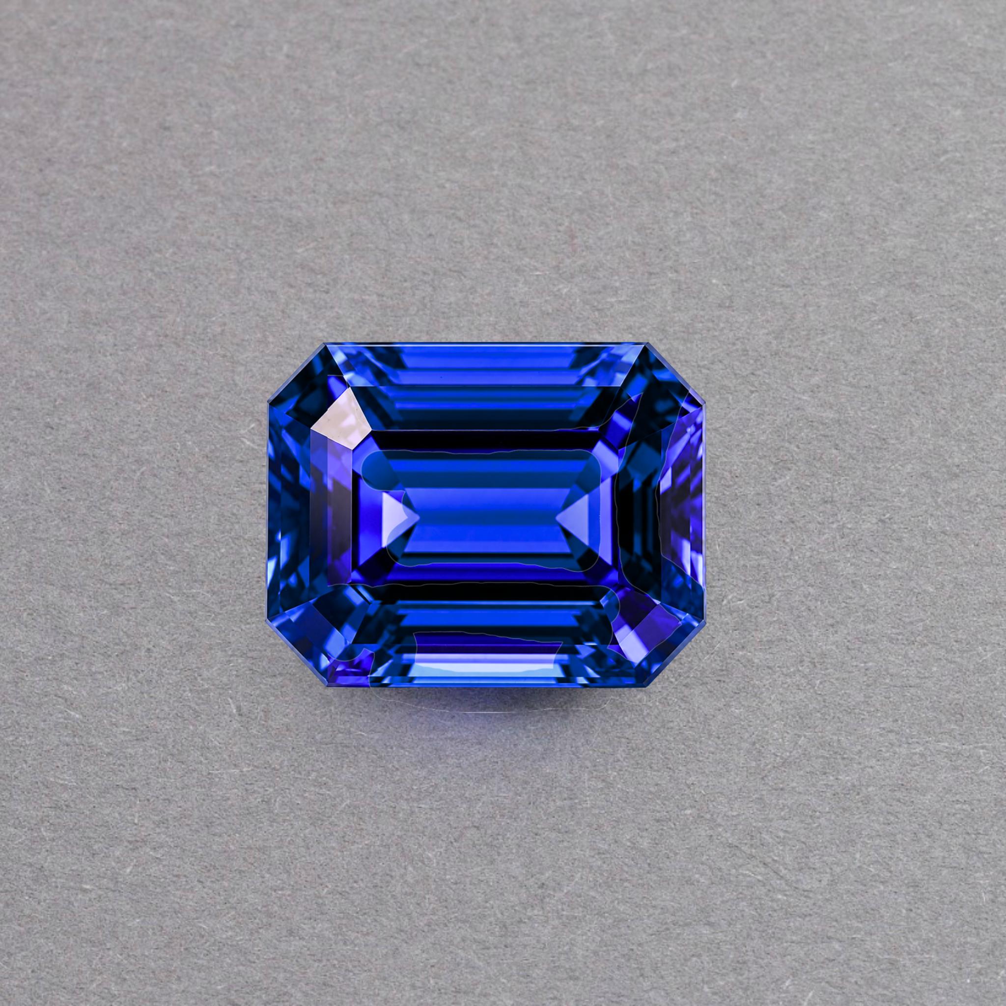 5.71 Carat Tanzanite Emerald Cut Gemstone