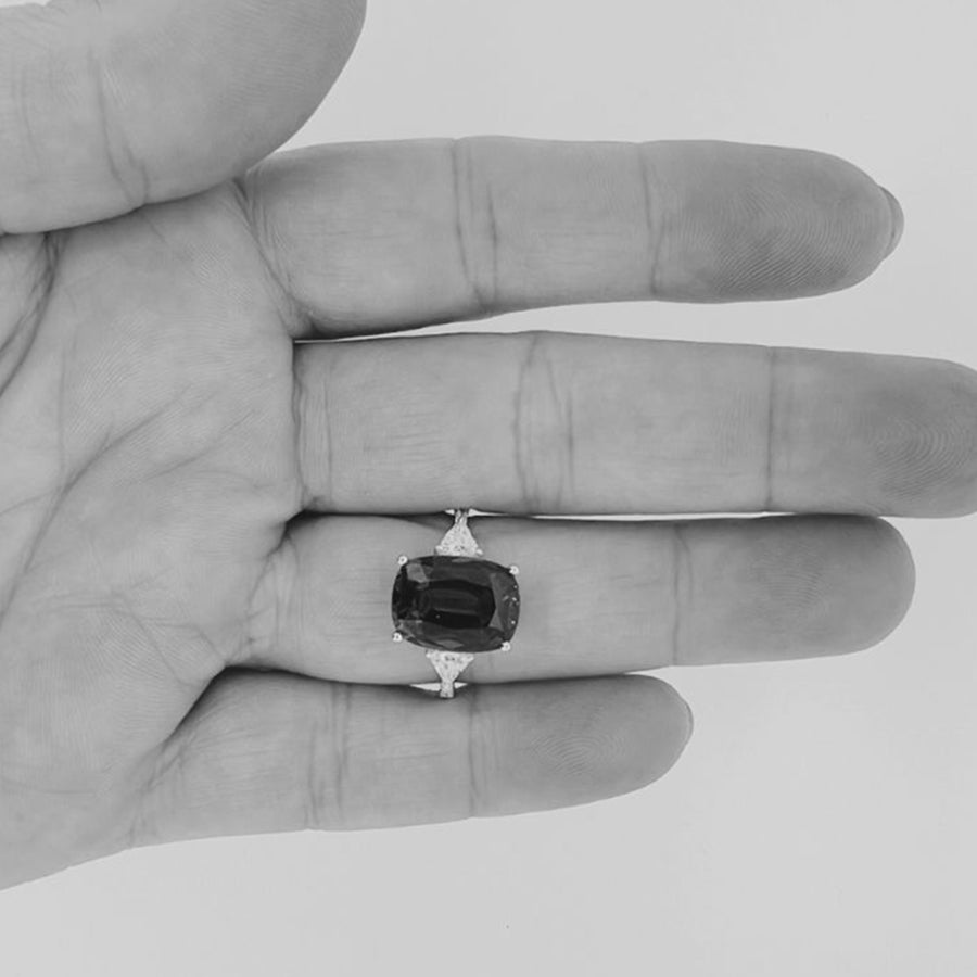 4.60 Ct Long Cushion Cut Tanzanite Ring