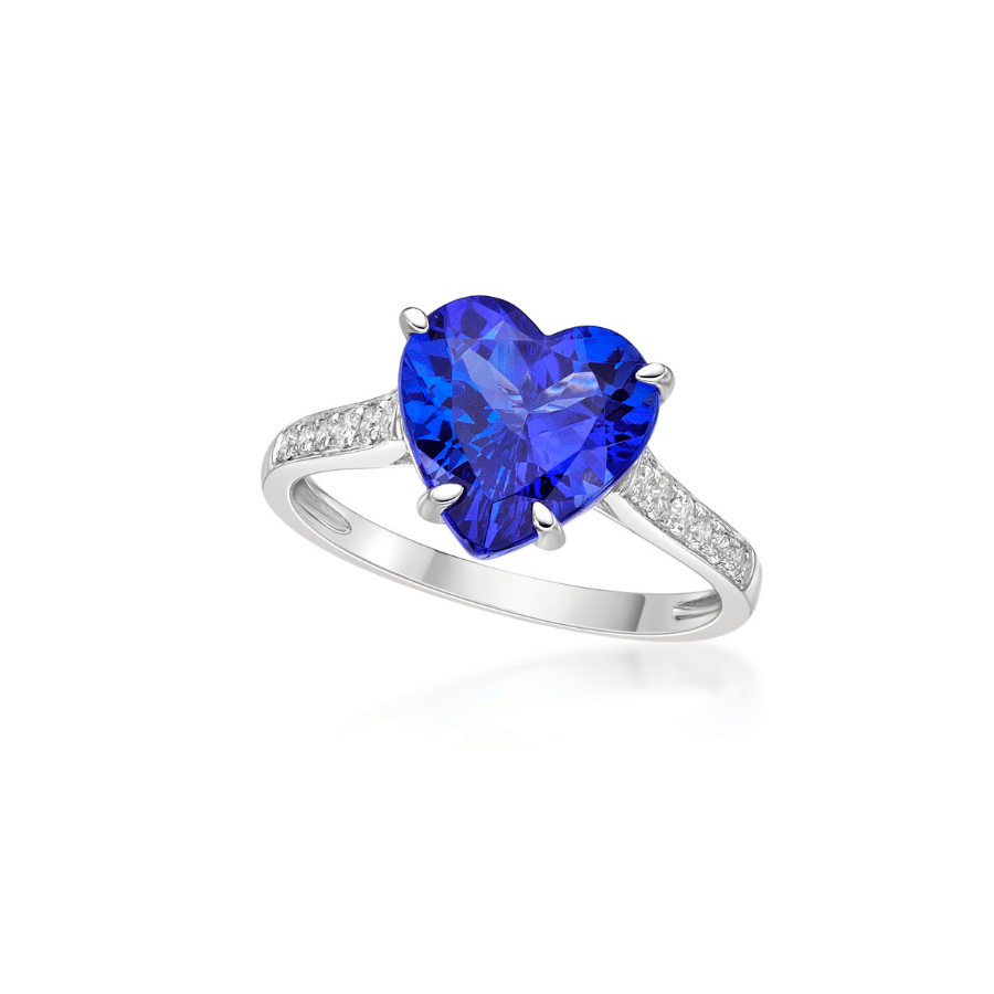Exceptional 4.50 Ct Heart-Shaped Tanzanite Ring