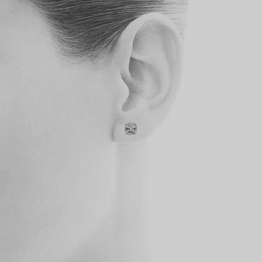 Cushion Cut Tanzanite Stud Earrings