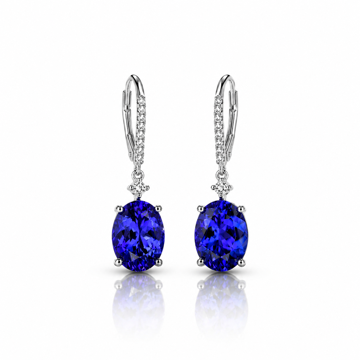 Exceptional 6.00 Ct Tanzanite Diamond Dangle Earrings
