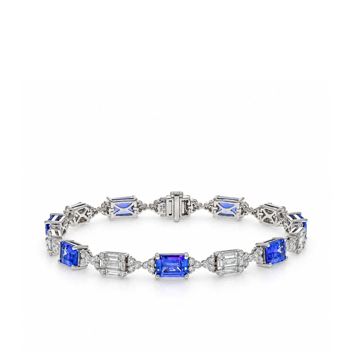 Stunning Emerald Cut Art Deco Style Tanzanite Bracelet