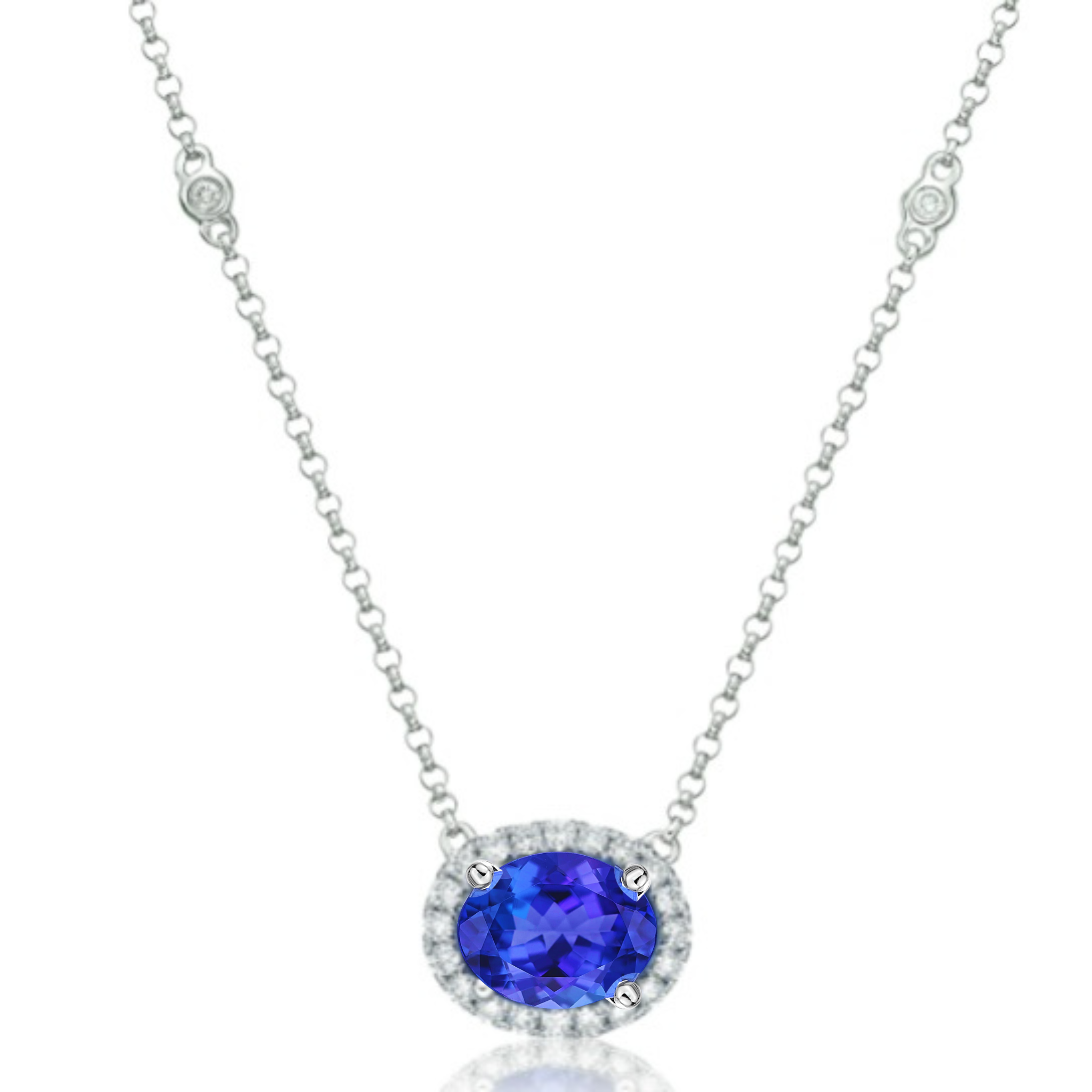"East-West" Oval Tanzanite Pendant