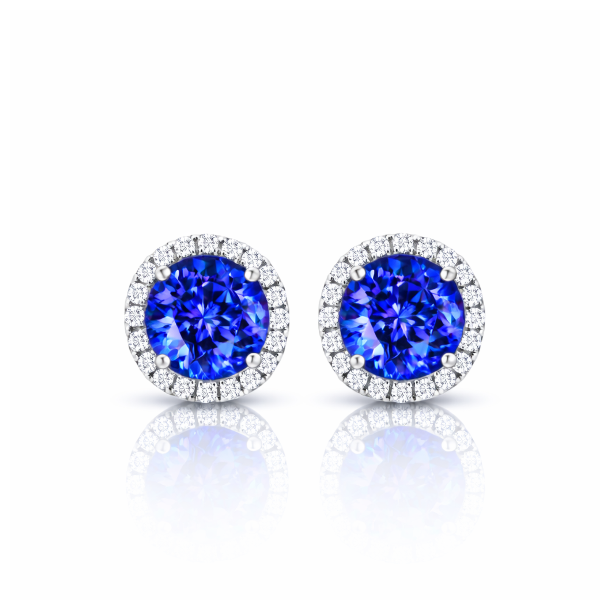 "Soleste Style" 2.63 Ct Tanzanite & Diamond Stud Earrings