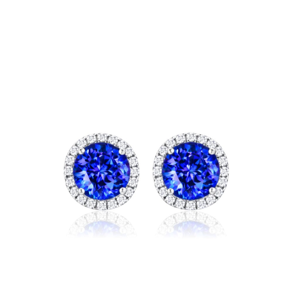 "Soleste Style" 2.63 Ct Tanzanite & Diamond Stud Earrings