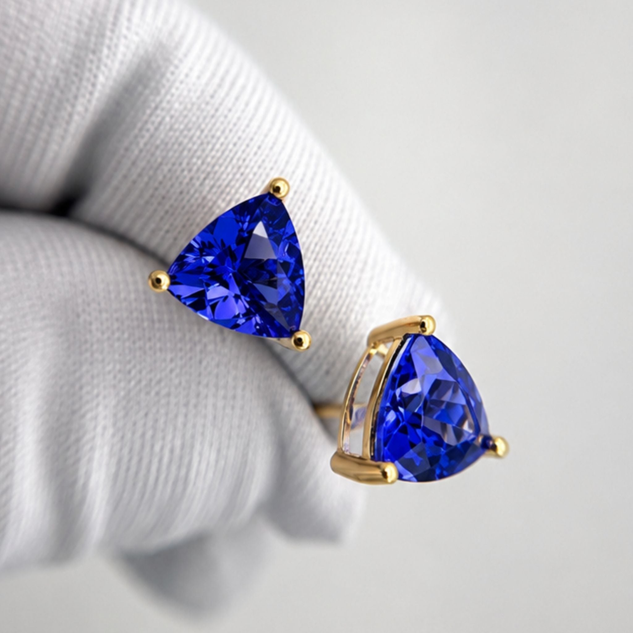 triillion tanzanite stud earrings AAA+ grade