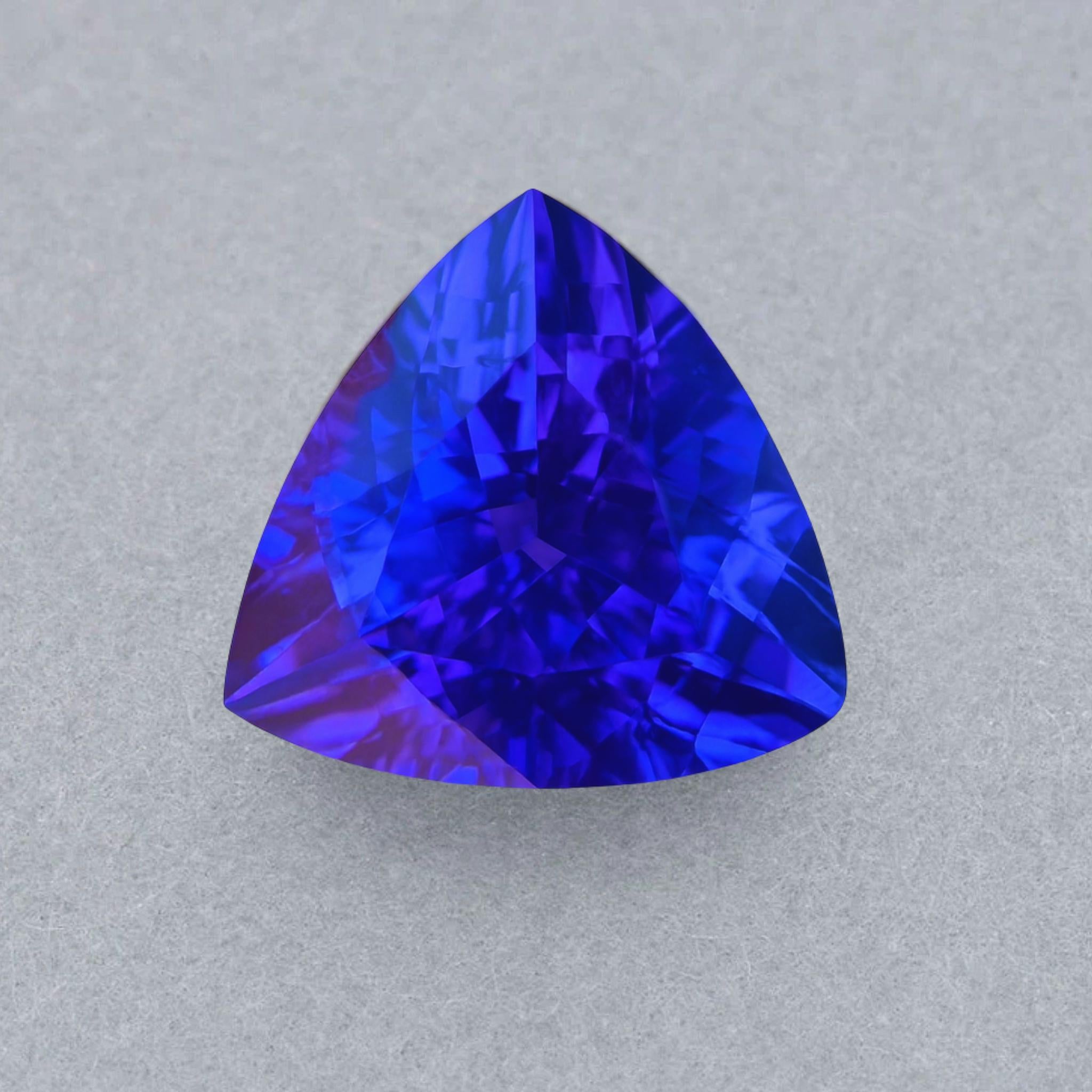 Violet & Blue Tanzanite Trillion Cut  -11 Carats
