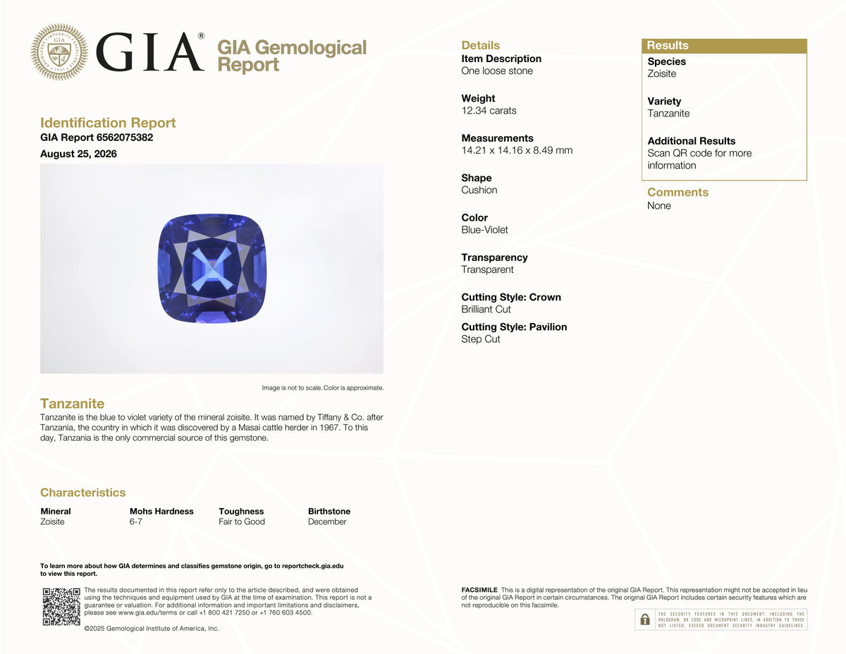Gemma in Tanzanite taglio Trillion da 8,05 ct – Certificata GIA