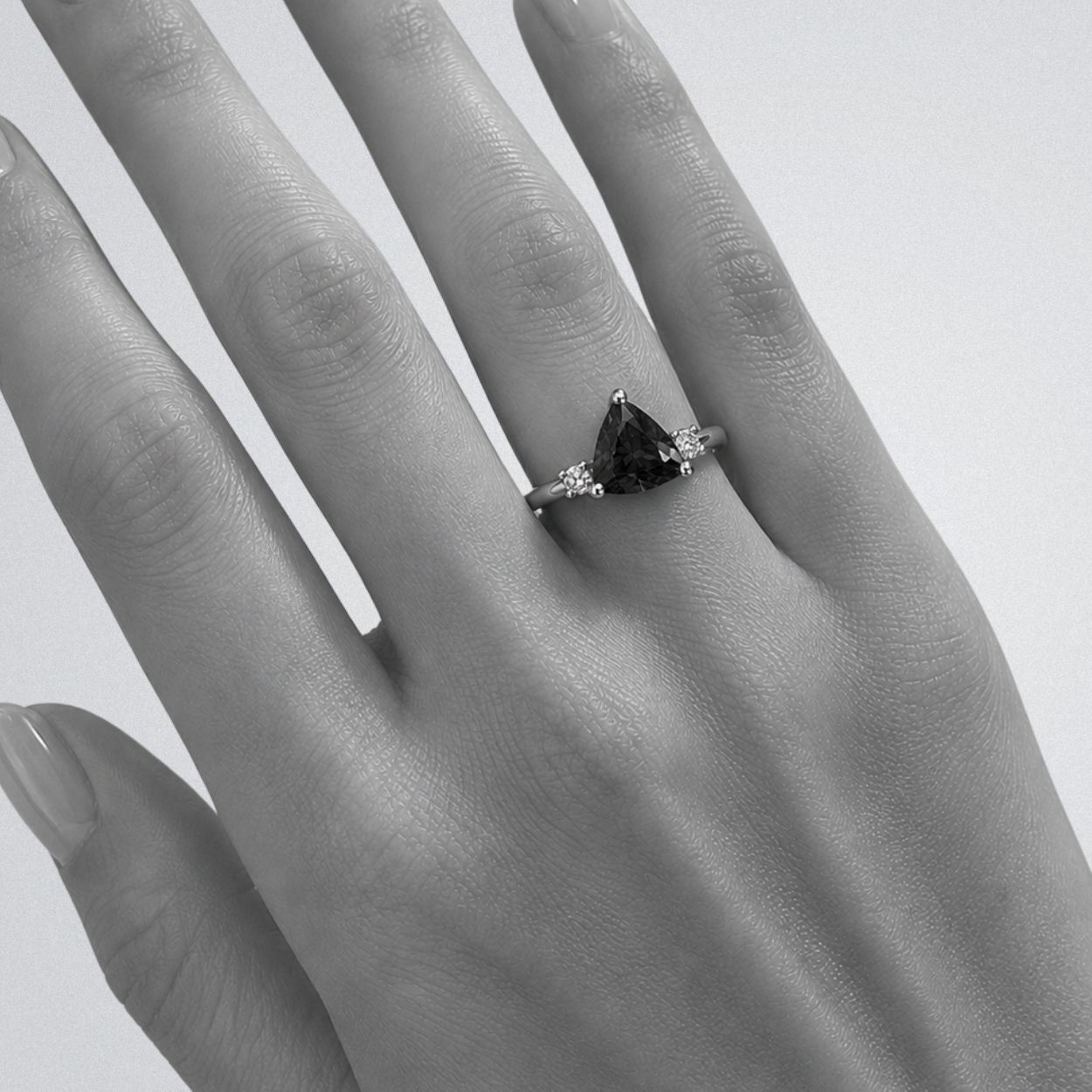 2.36 Ct Trillion Cut Tanzanite Ring With Diamonds - Made to Order