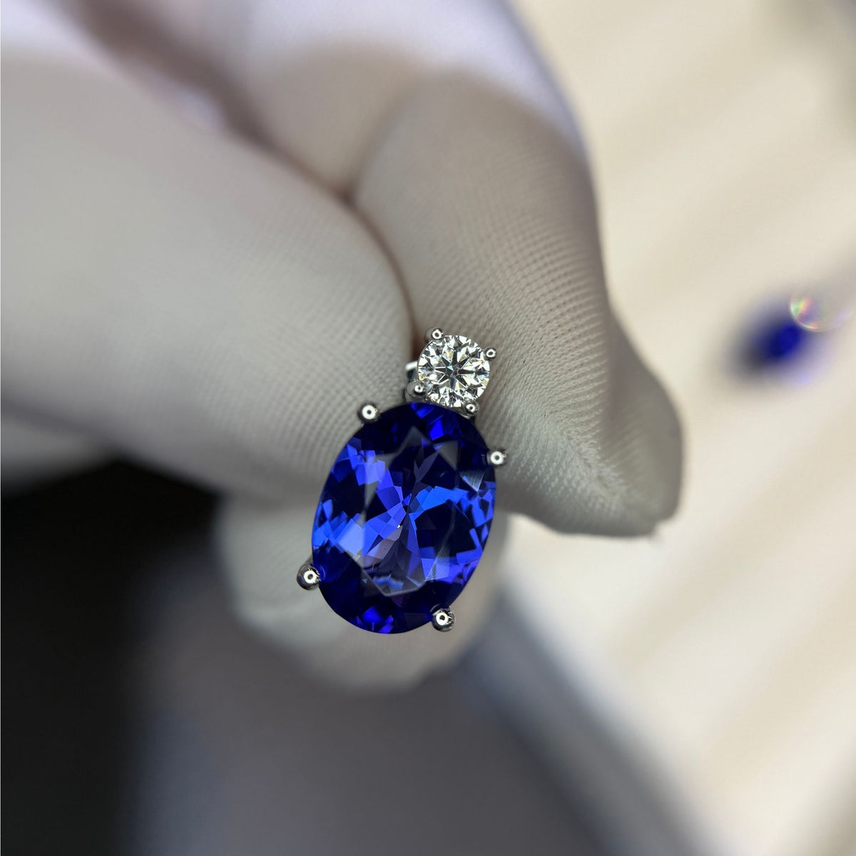 Investment Grade Tanzanite Stud Earrings