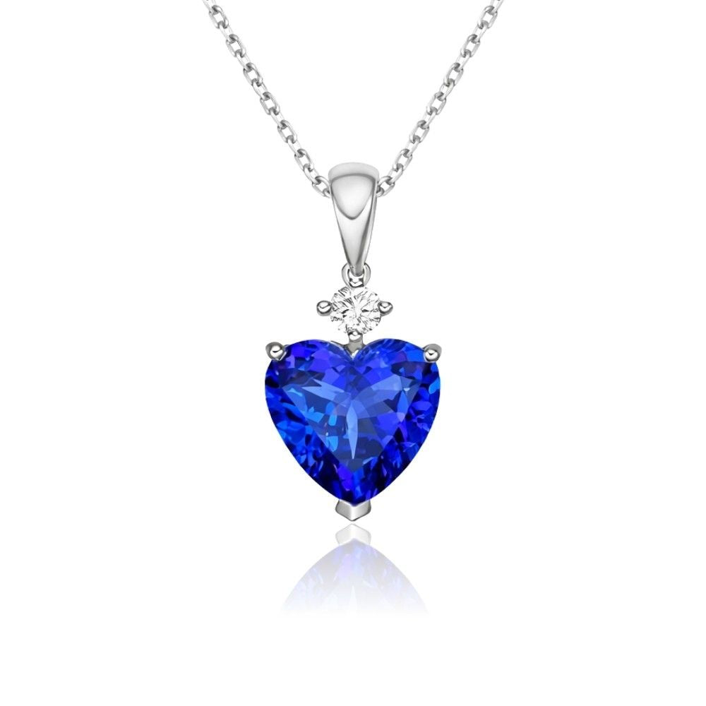 Deep Blue Heart-Shaped Tanzanite Pendant