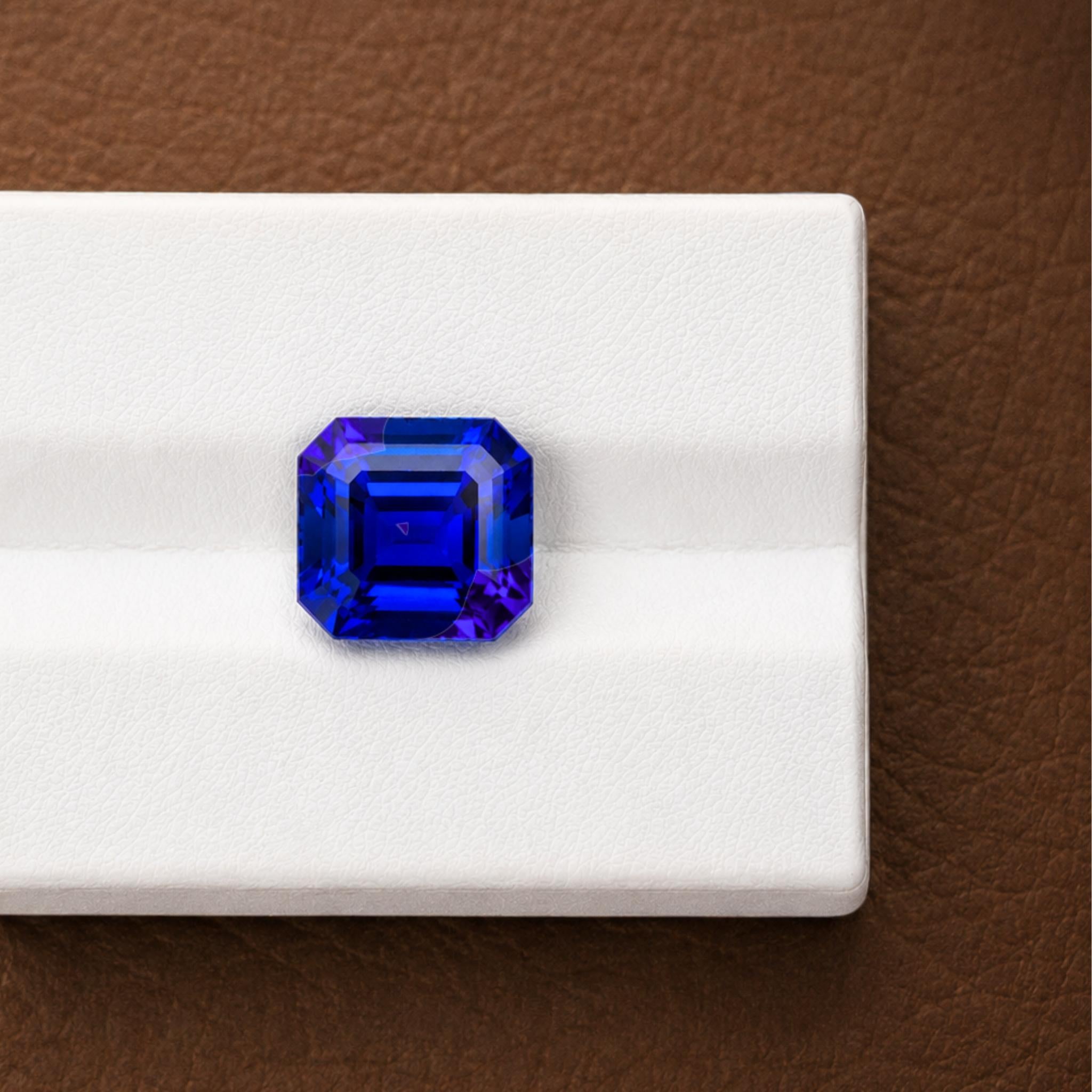 3.44ct Square Cut Tanzanite | Rare Natural Blue-Violet