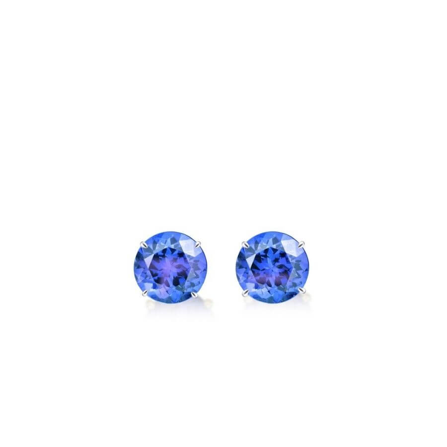 7.5 mm Round Tanzanite Stud Earrings