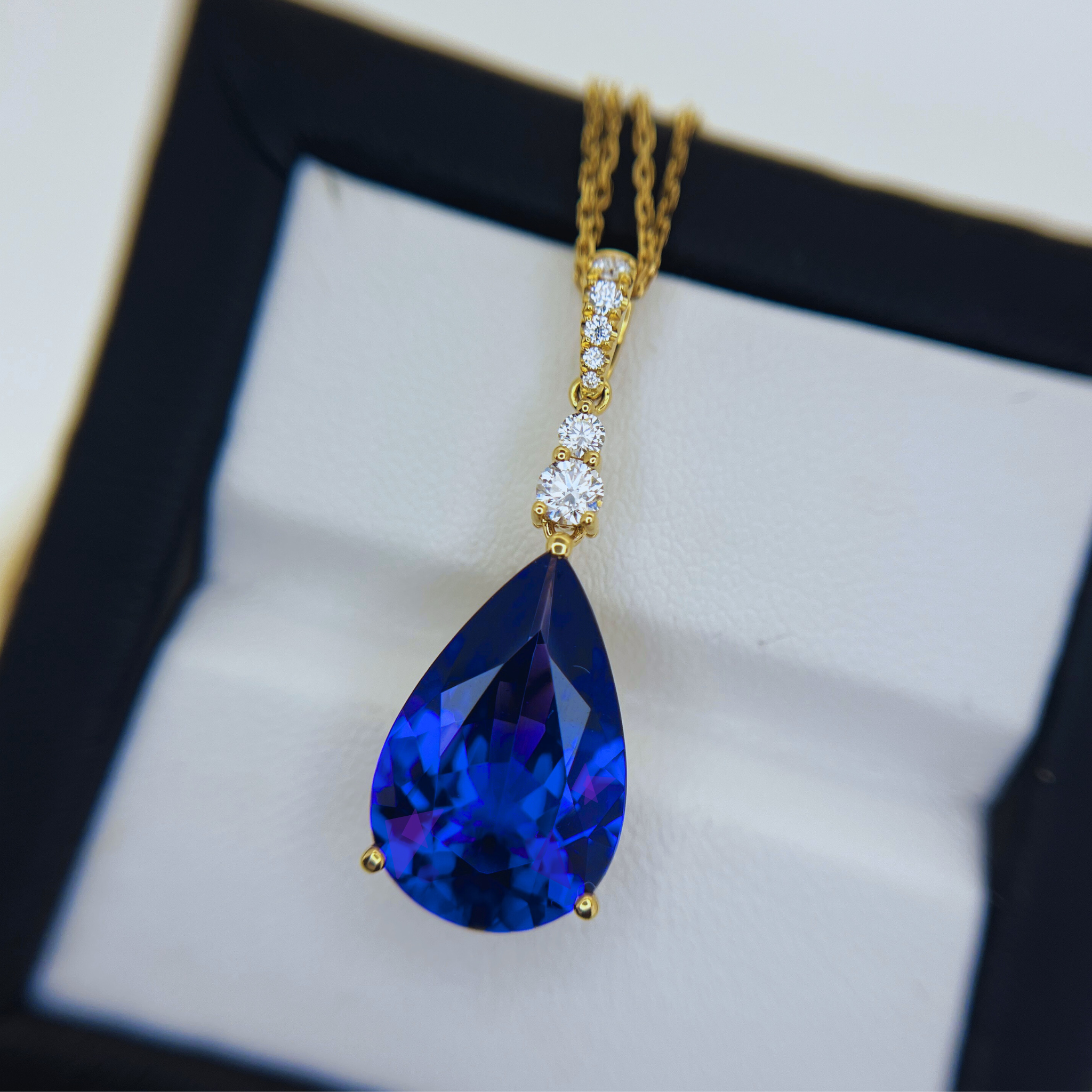 Exceptional Pear Shaped Tanzanite Pendant 8.00 Carats
