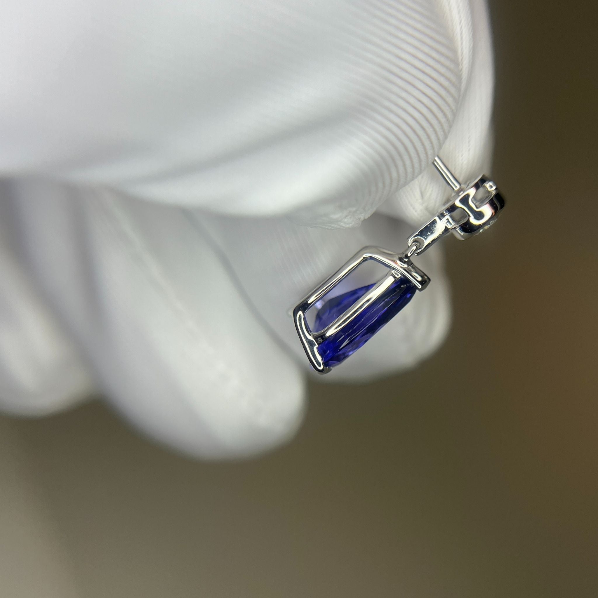 Violet Tanzanite & Diamond Drop Earrings ( 4.5 Carats)