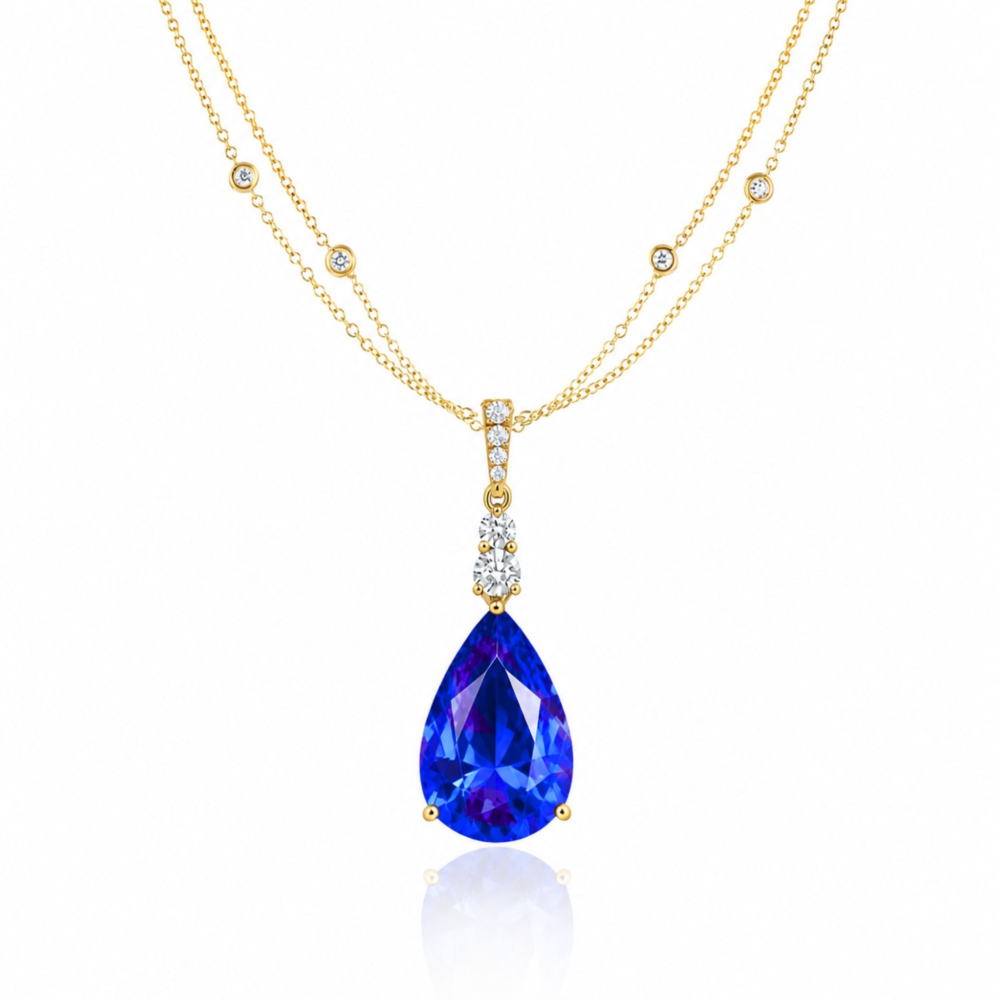 Eccezionale Pendente a Goccia con Tanzanite da 8,00 carati