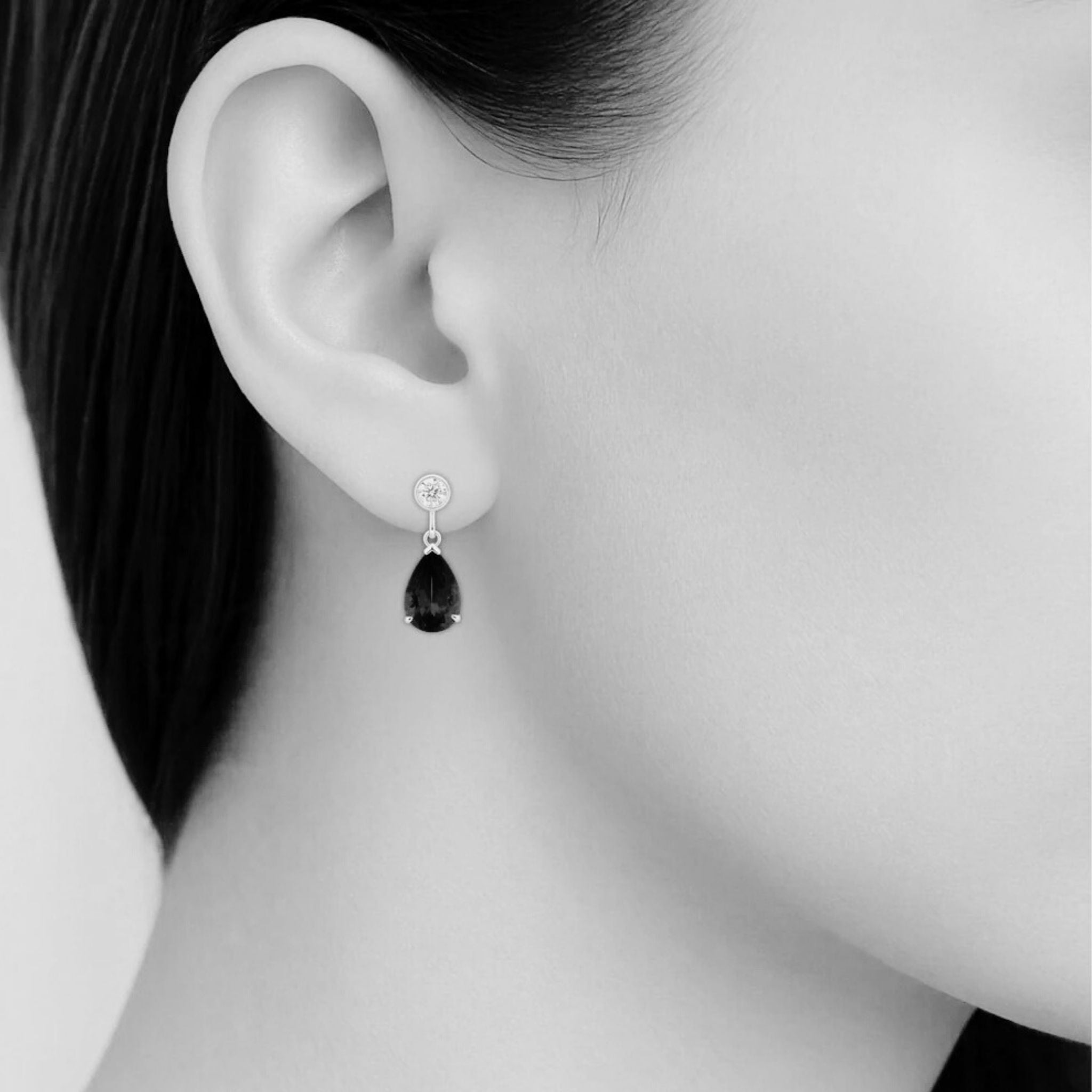 Violet Tanzanite & Diamond Drop Earrings ( 4.5 Carats)