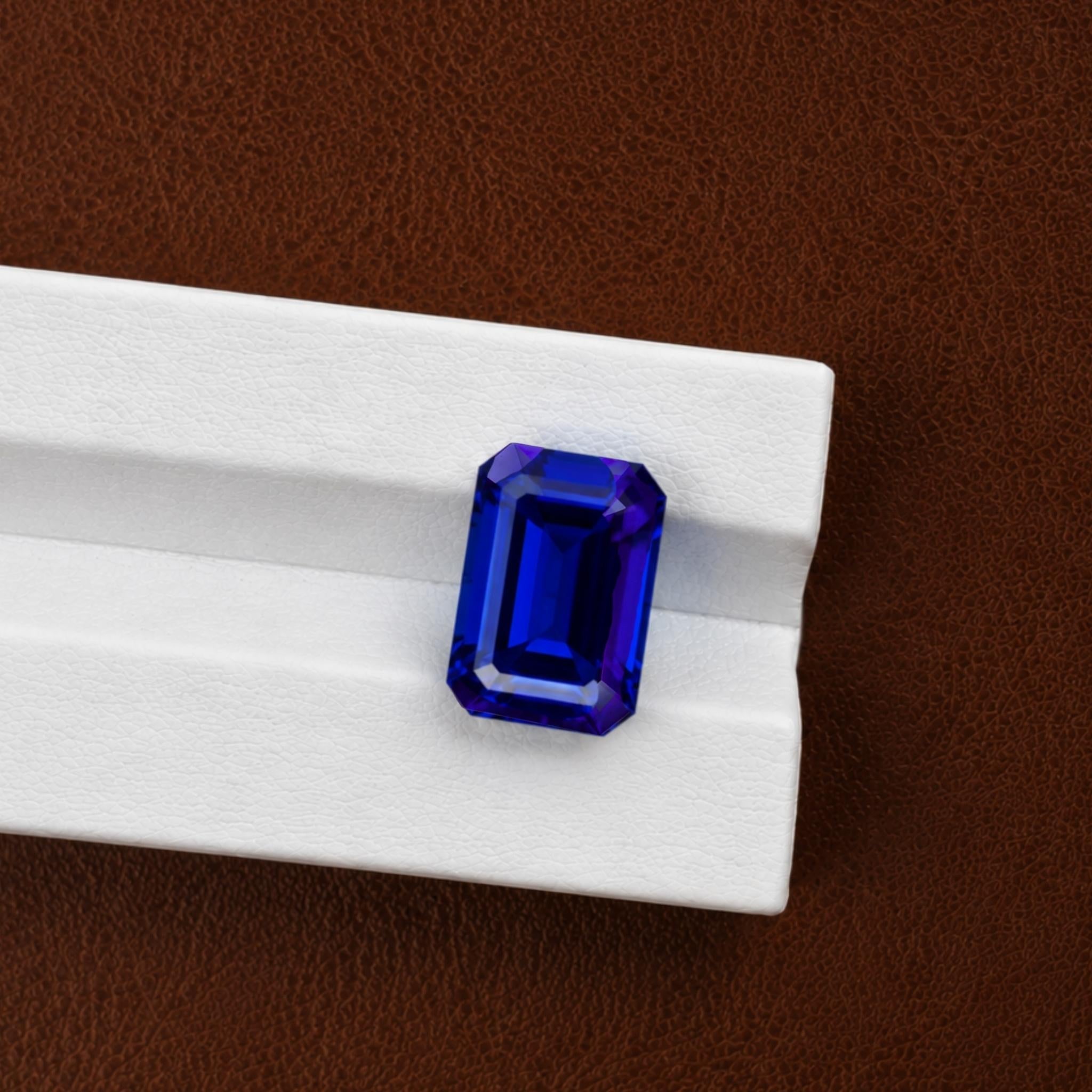7.41 Carat Emerald Cut Tanzanite Gemstone