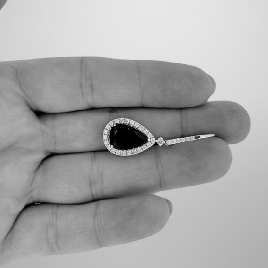 5.53 Ct Pear-Shaped Tanzanite & Diamond Drop Earrings