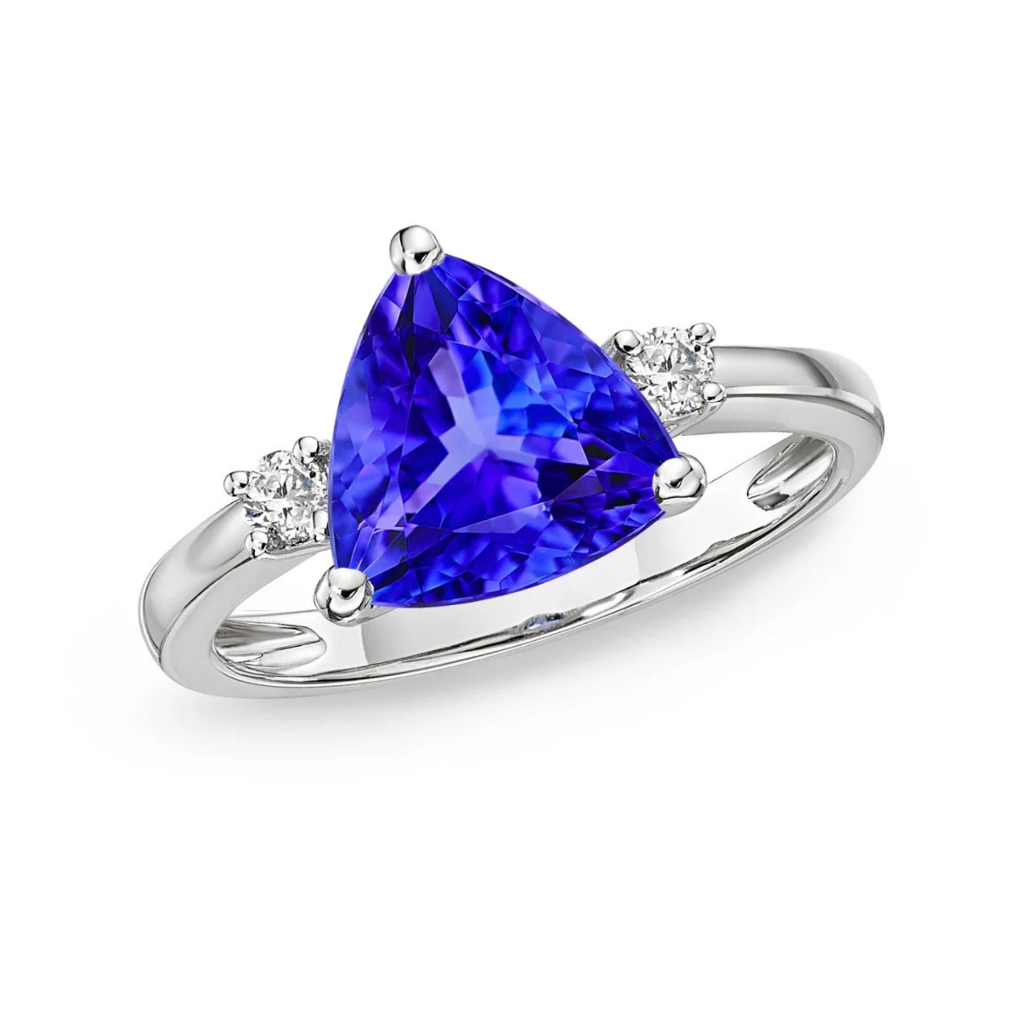 2.36 Ct Trillion Cut Tanzanite Ring With Diamonds