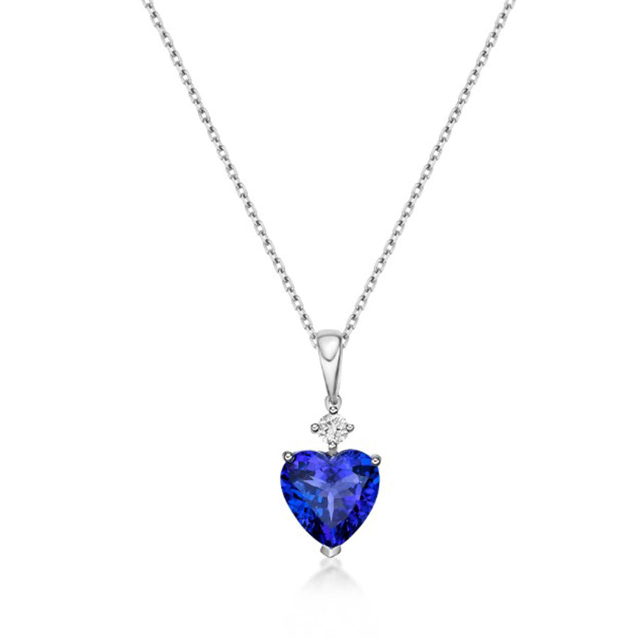 4.15 Ct Deep Blue Heart-Shaped Tanzanite Pendant