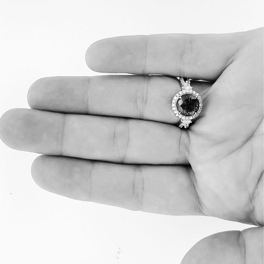 Vintage Style 2.10 Ct Tanzanite & Diamond Engagement Ring
