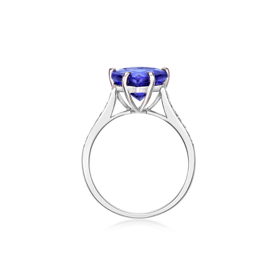 Exceptional 4.50 Ct Heart-Shaped Tanzanite Ring