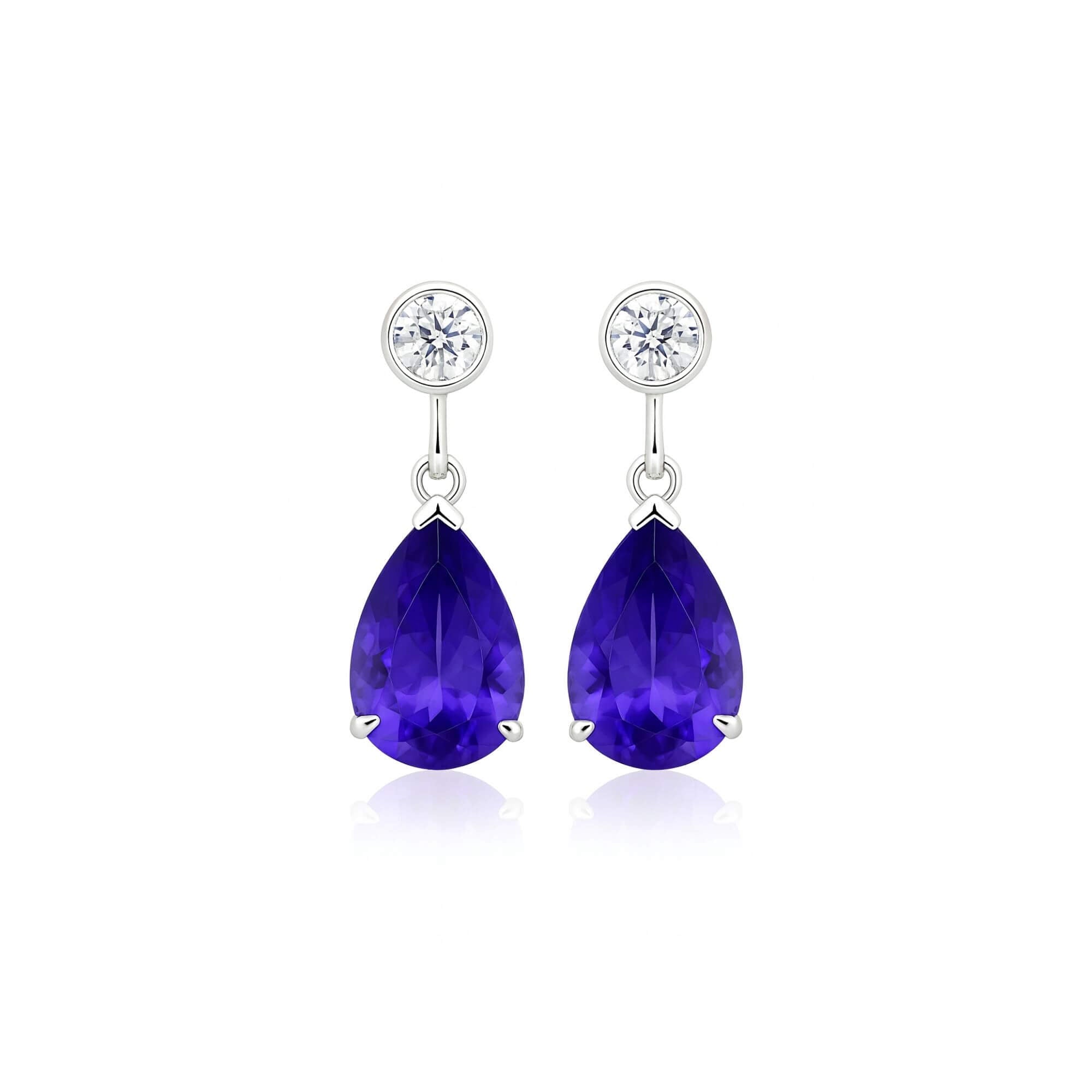4.58 Ct Tanzanite & Diamond Earrings