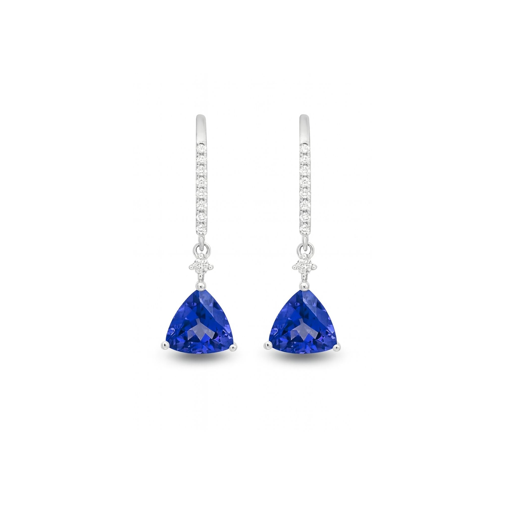2.46 Ct Tanzanite & Diamond Earrings