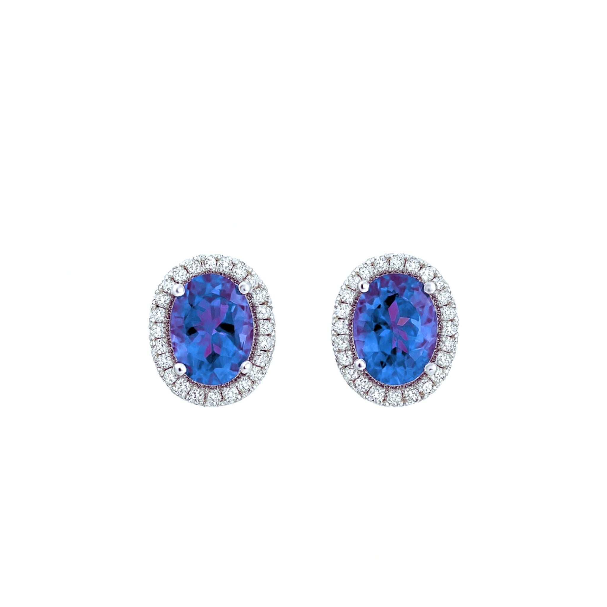2.46 Ct Tanzanite & Diamond Earrings