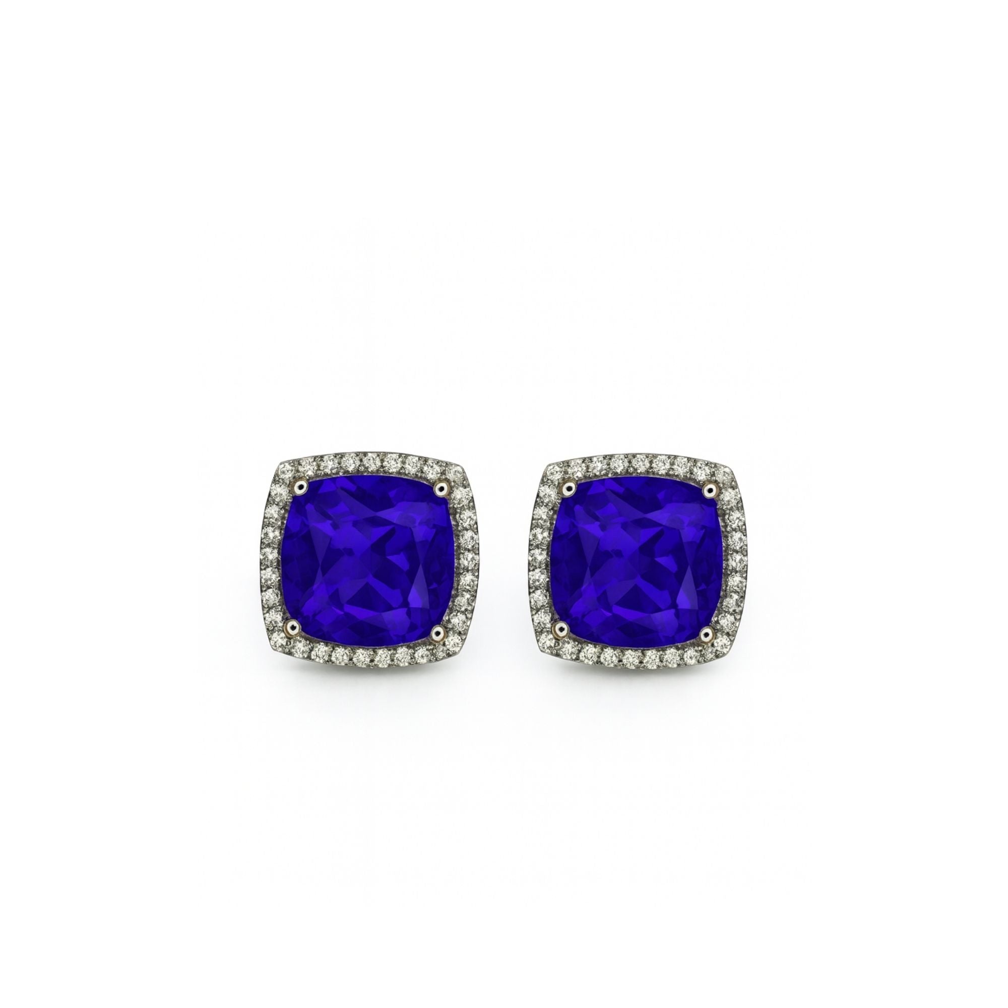 3.69 Ct Tanzanite & Diamond Earrings
