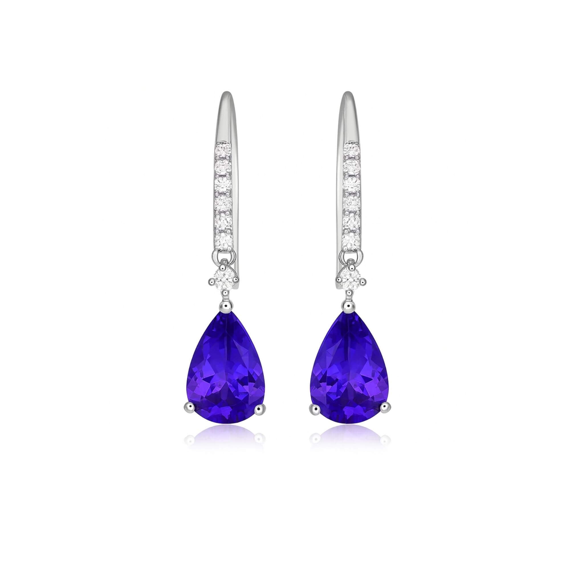 2.56 Ct Tanzanite & Diamond Earrings