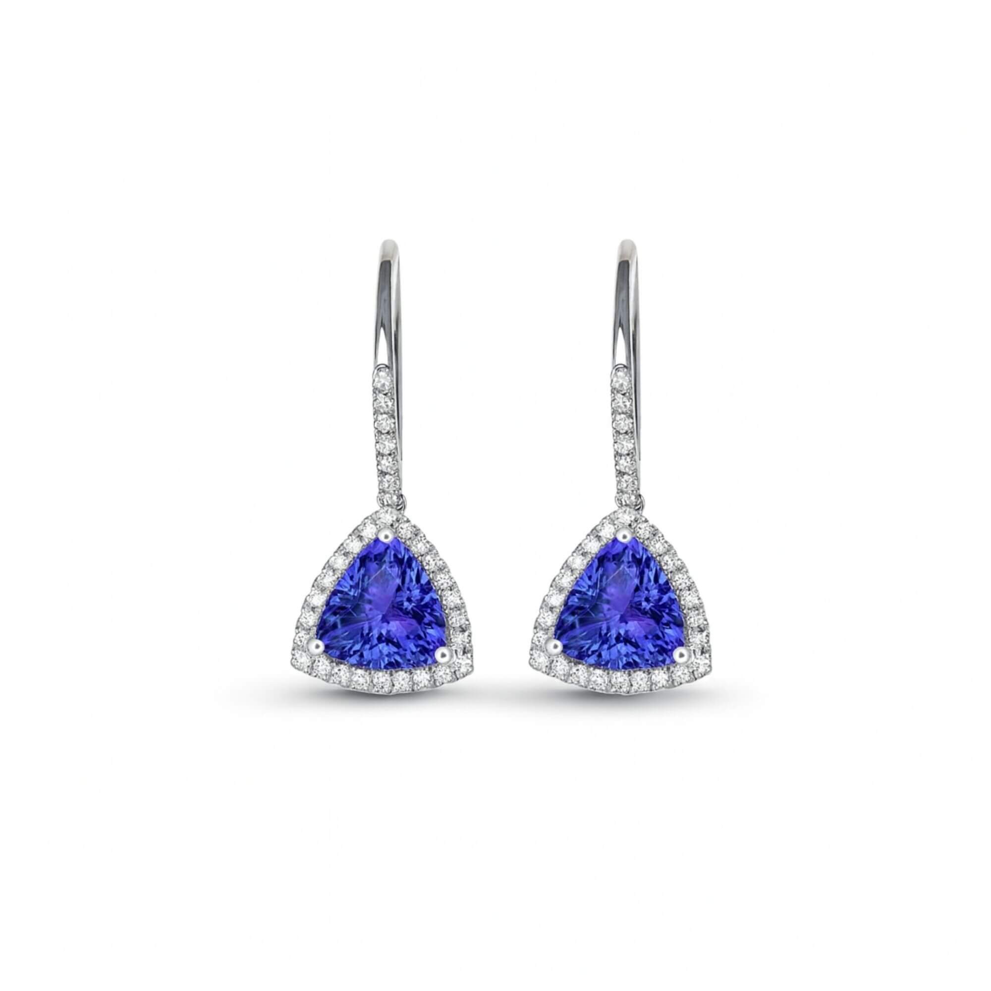 3.97 Ct Tanzanite & Diamond Earrings