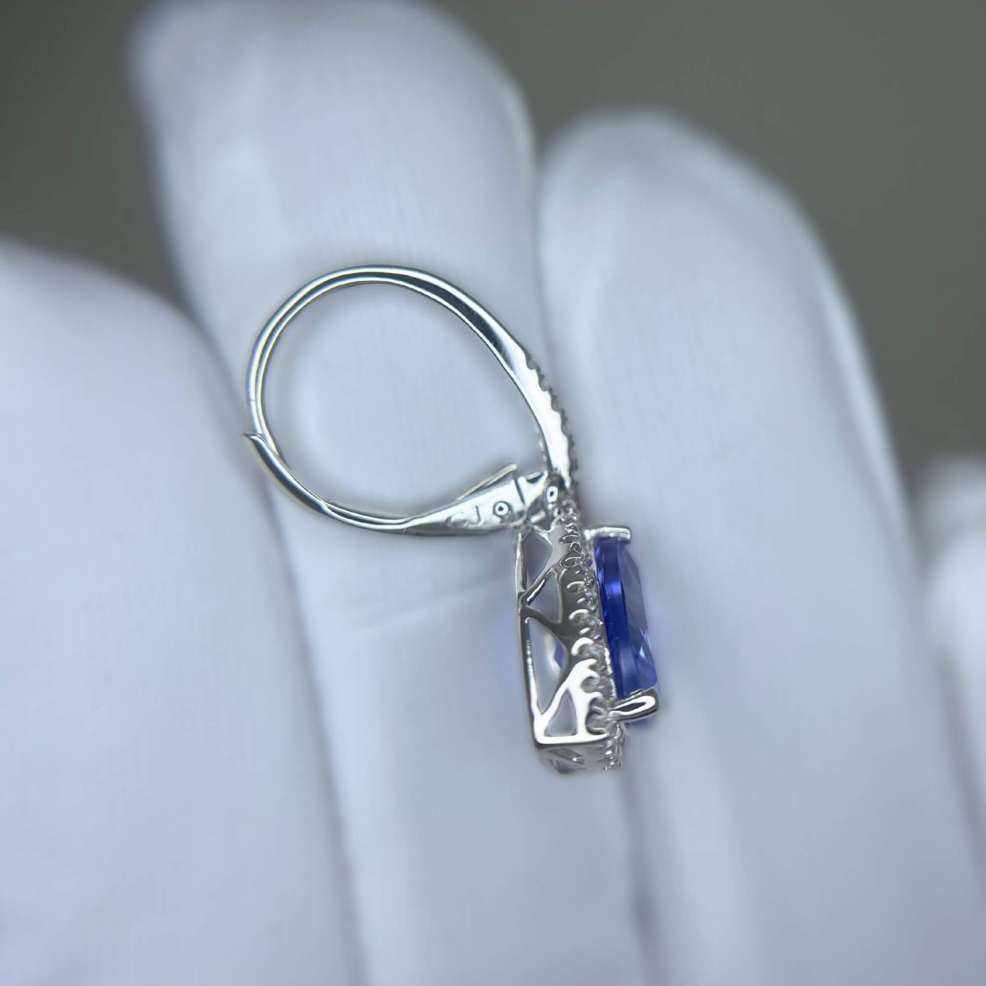 3.97 Ct Tanzanite & Diamond Earrings