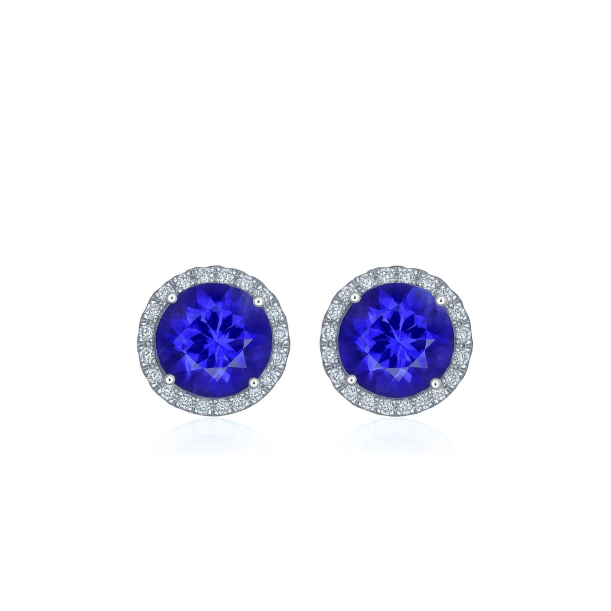 2.63 Ct Tanzanite & Diamond Earrings