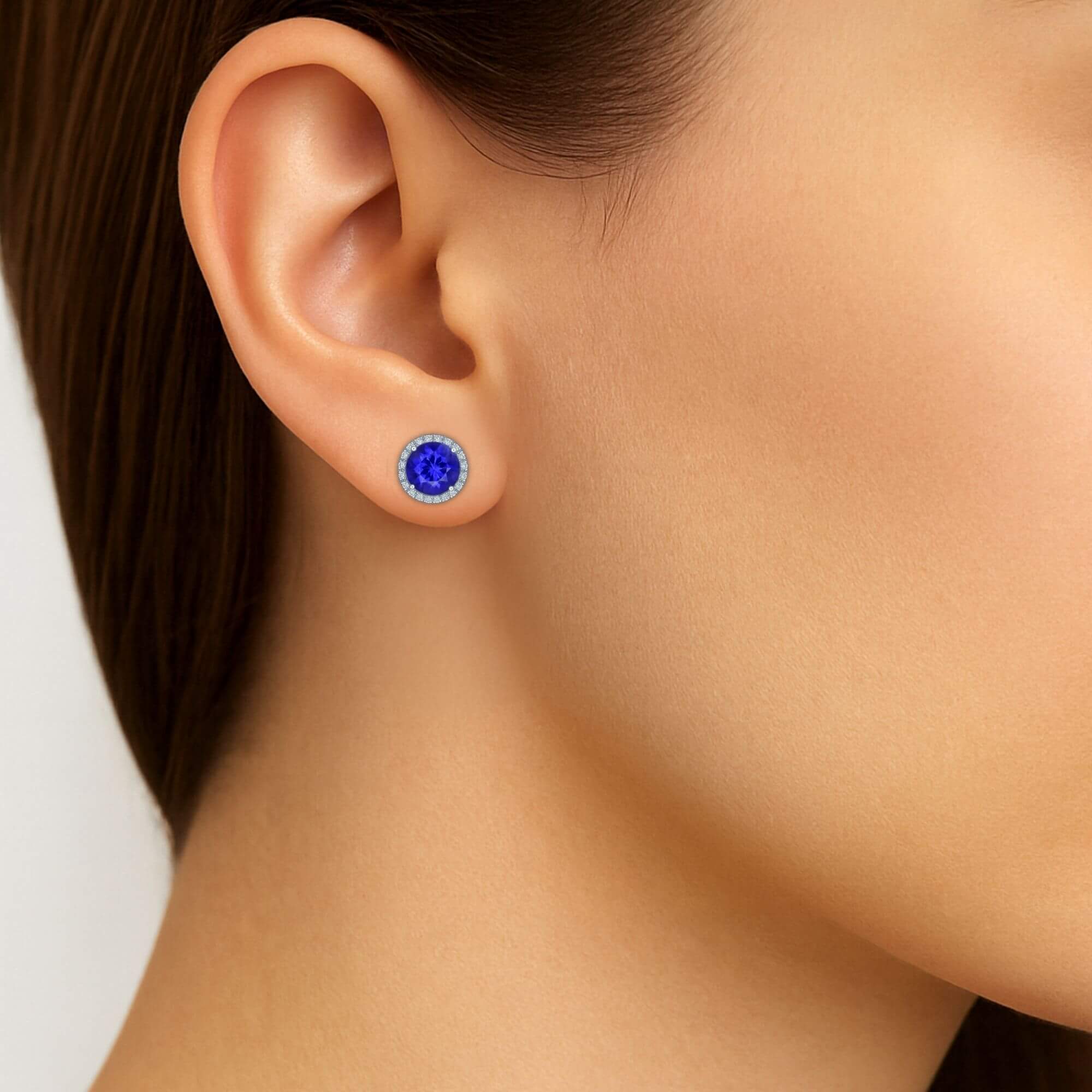 2.63 Ct Tanzanite & Diamond Earrings