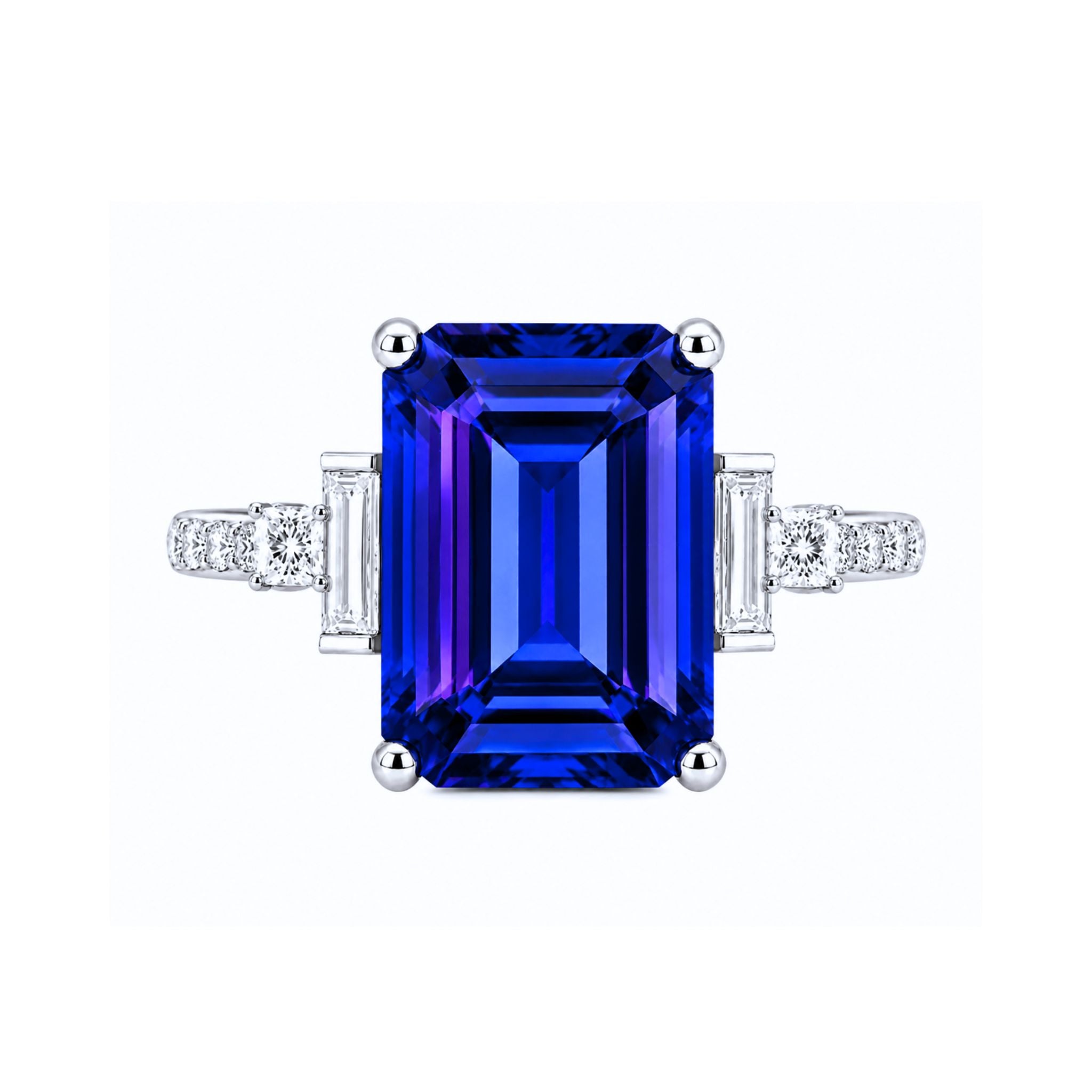 30 Carat Tanzanite Pendant - Emerald Cut - Art Deco Style