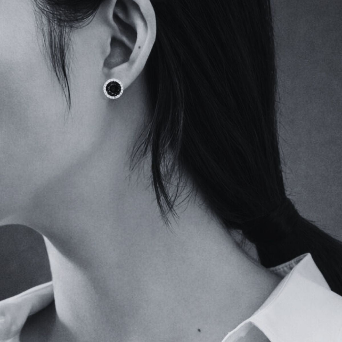 Exceptional Five Carat Tanzanite and Diamond Halo Stud Earrings – 18ct Yellow Gold