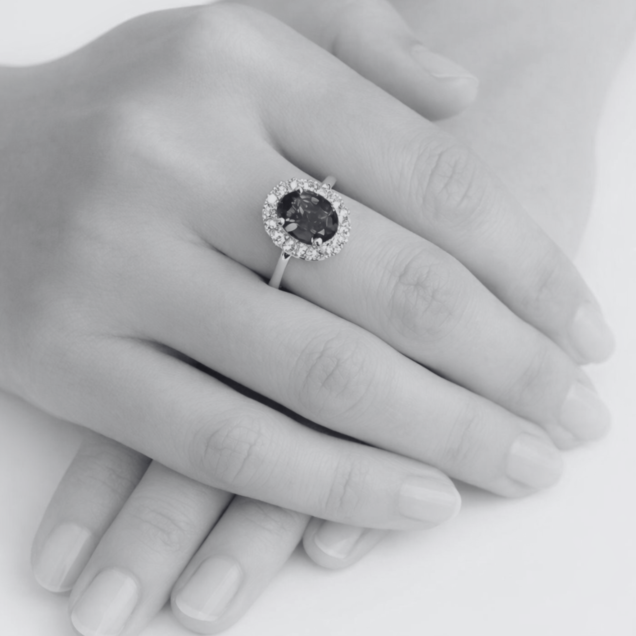 "Kate" 2.20 Ct Oval Tanzanite & Diamond Halo Ring - Made to Order