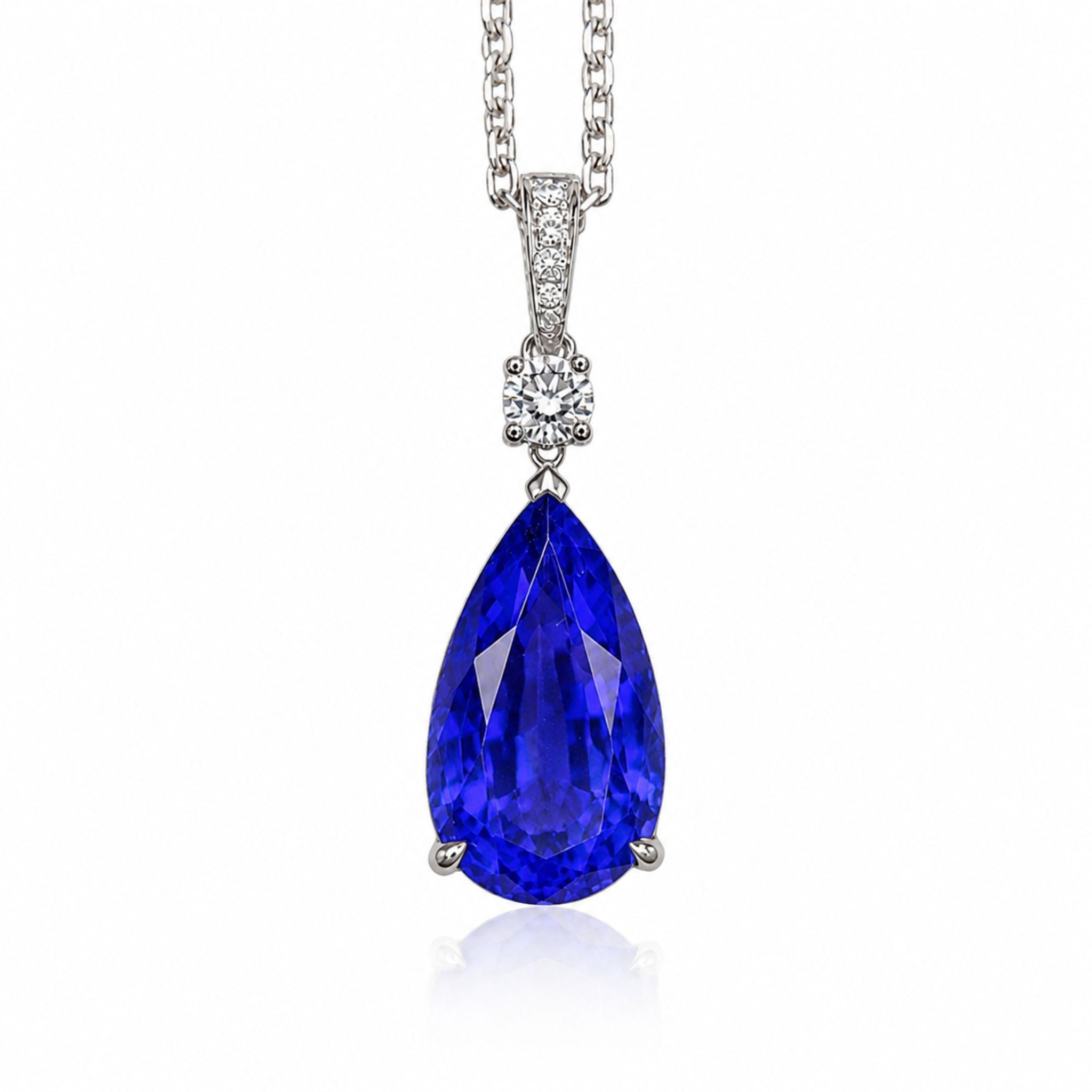 Magnificent 7.00 Ct Pear-Shaped Tanzanite Pendant