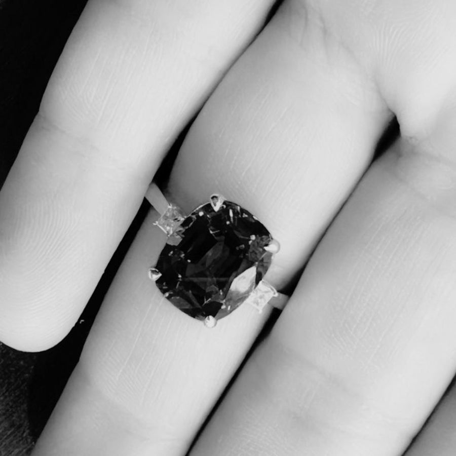 Classic 4.80 Ct Cushion Cut Tanzanite Engagement Ring