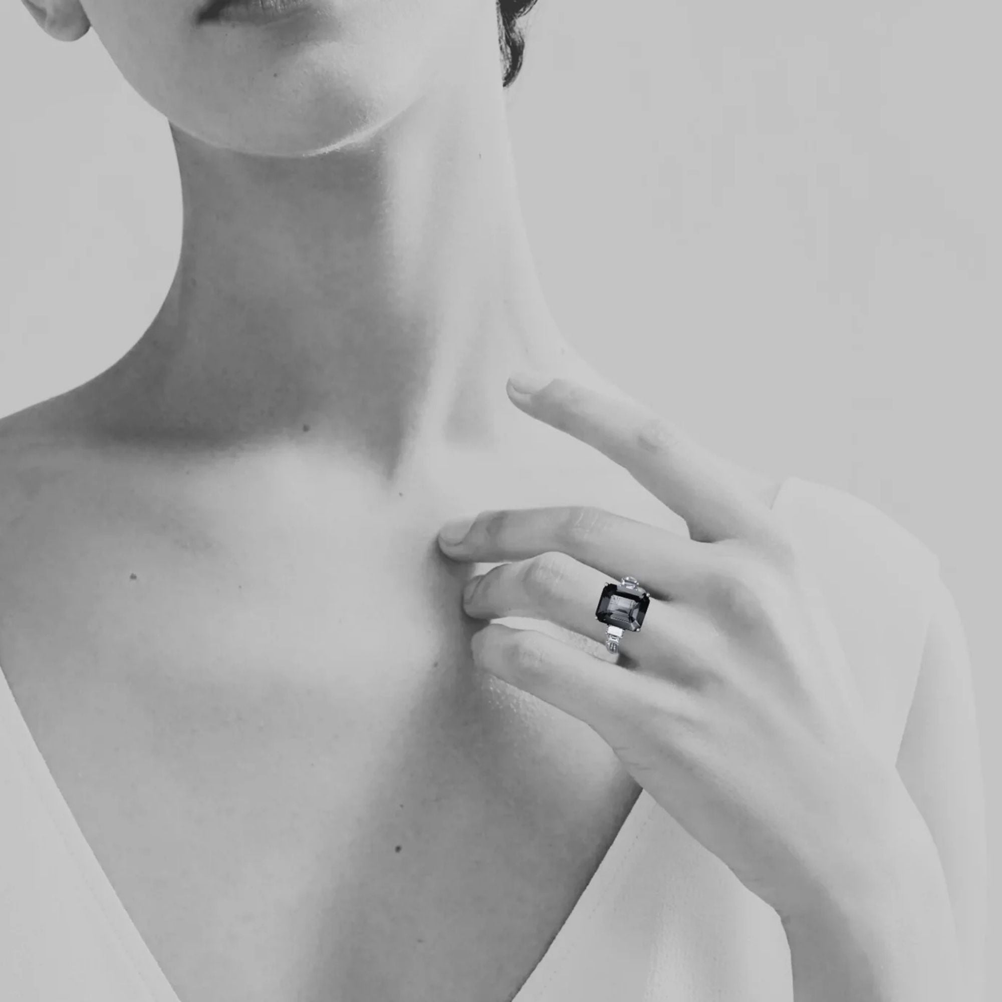 Emerald Cut Tanzanite Art Deco Ring & Baguette Diamonds - Made to Order