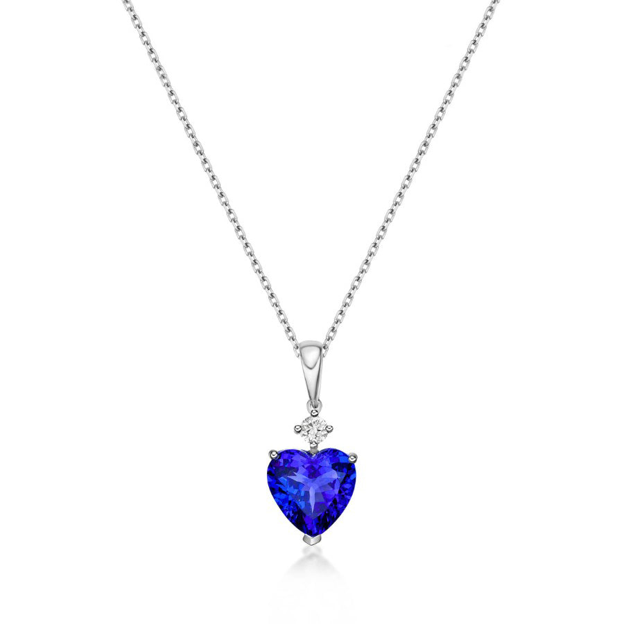 4.15 Ct Deep Blue Heart-Shaped Tanzanite Pendant