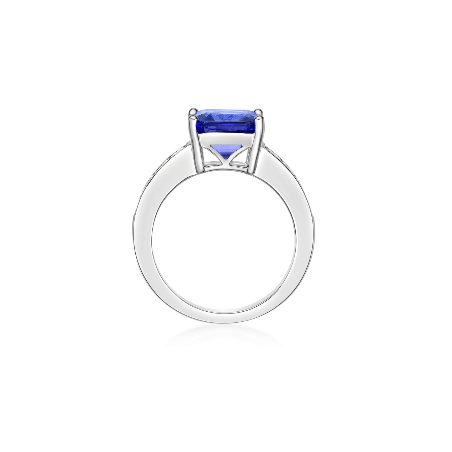 Princess Cut Tanzanite & Diamond Ring – Made to Order