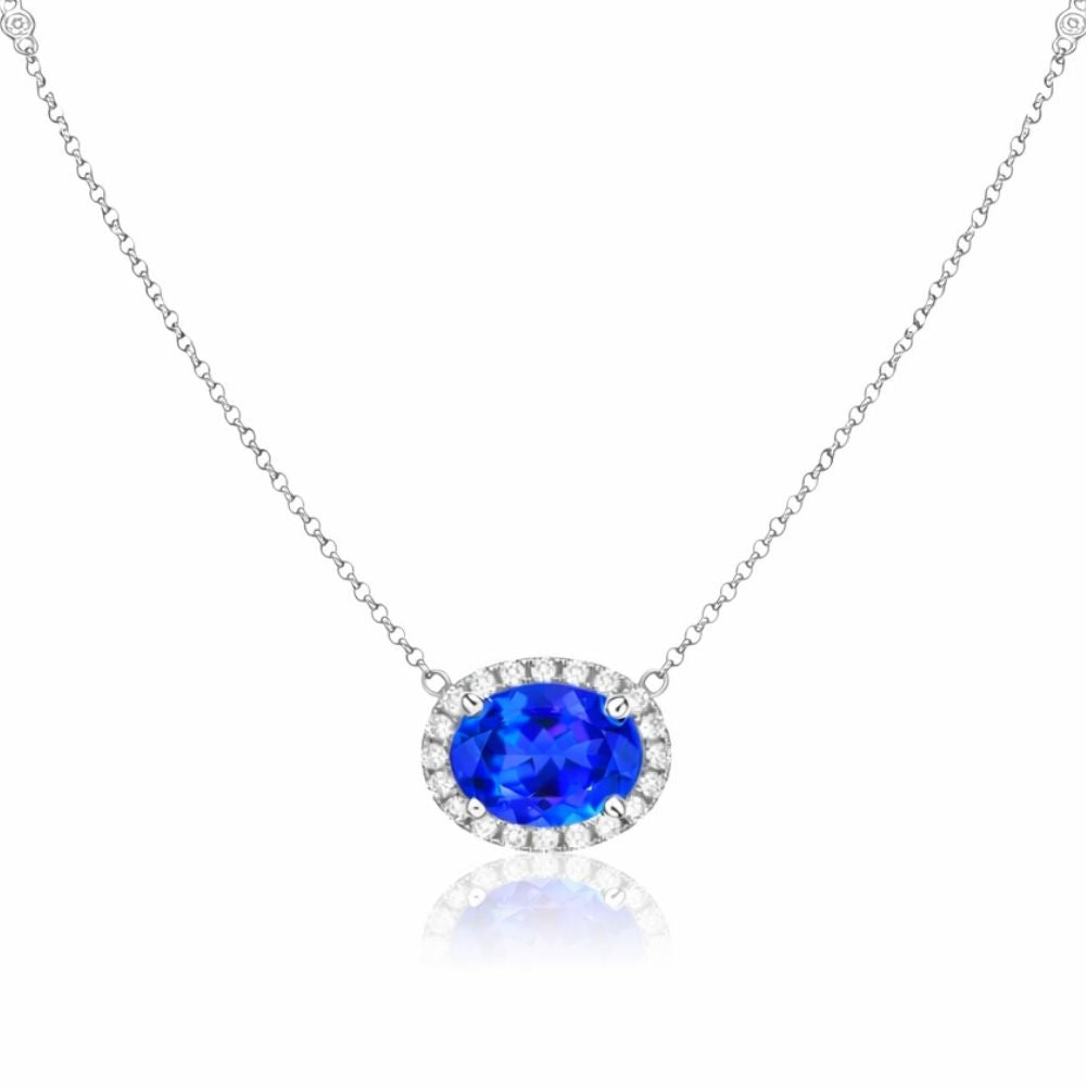 "East-West" Oval Tanzanite Pendant